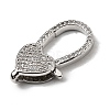 Brass Clear Cubic Zirconia Lobster Claw Clasps KK-Z078-46C-P-2