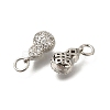 Rack Plating Brass Micro Pave Cubic Zirconia Charms KK-F883-08P-2