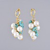 Synthetic Turquoise Chip Clip-on Earrings EJEW-JE03834-04-2