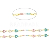 Handmade Brass Enamel Heart Link Chains CHC-M024-25G-01-2