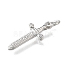 Brass Micro Pave Cubic Zirconia Pendants KK-V007-17P-2