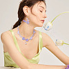 100Pcs 4 Styles Baking Paint Transparent Glass Bead Caps DGLA-TA0001-50-8