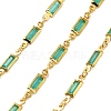 Brass Glass Rectangle Link Chains CHC-R001-01G-04-1