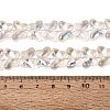 Baking Paint Electroplate Transparent Glass Beads Strands EGLA-Q136-03A-02-4