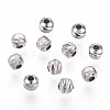 Rhodium Plated 925 Sterling Silver Beads STER-T004-78P-2.5mm-3