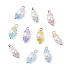 Baking Paint Pearlized Glass Imitation Pearl Pendants PALLOY-JF04300-01-1