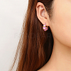 304 Stainless Steel Enamel Stud Earrings for Women AU7915-3-3