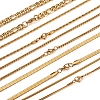 5Pcs 5 Style 304 & 667 Stainless Steel Snake & Figaro & Box & Herringbone Chain Necklaces Set NJEW-TA0001-13-1
