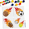 4Pcs 4 Styles Sport Ball PET Hollow Out Drawing Painting Stencils DIY-MA0004-14-1