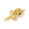 Long-Lasting Brass Micro Pave Clear Cubic Zirconia Connector Charms KK-O008-03A-G-2