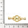 Rack Plating Brass Micro Pave Clear & Green Cubic Zirconia Fold Over Clasps KK-E034-54G-3