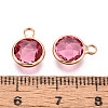 Golden Tone Brass Glass Charms X-GLAA-ZX008-24J-G-3