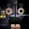 BENECREAT 20Pcs Brass Textured Ring Stud Earrings for Women KK-BC0009-23-5