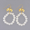 ABS Plastic Imitation Pearl Dangle Earrings EJEW-JE03632-02-1