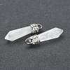 Bullet Natural Quartz Crystal Pointed Pendants X-G-E332-C28-3