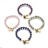 Natural Mixed Gemstone Beads Stretch Bracelets BJEW-MSMC002-31-1