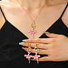 Ballet Girl Alloy Rhinestone Dangle Earring & Pendant Necklaces Sets for Women FS-WG8CE25-03-2