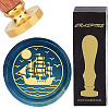 Brass Wax Seal Stamps with Wood Handle AJEW-WH0412-0206-1
