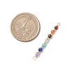 Chakra Natural Red Jasper & Amethyst & Carnelian & Lapis Lazuli & Tiger Eye & Green Aventurine & Dyed Magnesite Faceted Round Beaded Connector Charms PALLOY-JF04565-01-2
