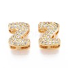 Brass Micro Pave Clear Cubic Zirconia Beads KK-T071-17G-Z-1