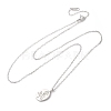 925 Sterling Silver Oval with Engraved Rose Flower Pendant Necklaces for Women NJEW-D316-03P-4