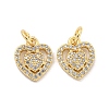 Brass Micro Pave Cubic Clear Zirconia Charms KK-Z044-23G-1