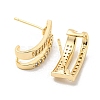 Brass with Clear Cubic Zirconia Stud Earrings EJEW-B035-17KCG-2