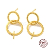 Double Rings 925 Sterling Silver Dangle Stud Earring Findings STER-Q192-27G-1