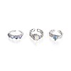 3Pcs Alloy with Rhinestone Cuff Rings FS-WGCB7EB-21-1