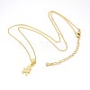 Human/Boy Real 18K Gold Plated Plated Alloy Micro Pave Cubic Zirconia Pendant Necklaces NJEW-H416-03G-1