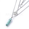 Bullet Synthetic Turquoise Pendant Tiered Necklaces NJEW-JN02457-06-3