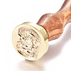 Brass Wax Seal Stamp AJEW-EO44-A08-1