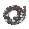 Frosted Transparent Glass Beads Strands GLAA-T032-T10mm-MBB02-2