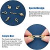 SUPERFINDINGS 7Pcs 7 Styles Rack Plating Brass Micro Pave Clear Cubic Zirconia Fold Over Clasps KK-FH0004-70-5