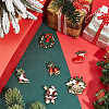 6Pcs 6 Styles Christmas Theme Golden Zinc Alloy with Rhinestone Brooches JEWB-SP0001-08-4
