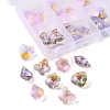 32Pcs 8 Style Pointed Back Electroplate Faceted Glass Pendants EGLA-YW0001-40-3