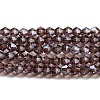 Transparent Electroplate Glass Beads Strands GLAA-F029-3mm-C05-1