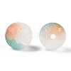 Frosted Baking Paint Crackle Glass Beads with Glitter Powder DGLA-T004-8mm-01C-2