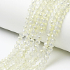Electroplate Transparent Glass Beads Strands EGLA-A034-T3mm-H21-2