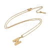 Ion Plating(IP) Initial Letter 304 Stainless Steel Pendant Necklaces NJEW-M199-01G-N-3
