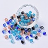 5 Colors Spray Painted & Baking Painted Crackle Glass Beads CCG-X0010-11-8mm-1