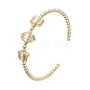 Sparkle Cubic Zirconia Ball Beaded Cuff Bangle for Her BJEW-N012-003-NF-3