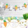 2Pcs Felt Rabbit Carrot & Wood Beads Hanging Banners DIY-WR0005-47-3