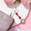 Valentine's Day Alloy Heart Pendant Bookmarks AJEW-JK00270-04-2