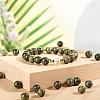 100Pcs 8mm Natural Serpentine/Green Lace Stone Round Beads DIY-LS0002-45-6