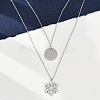 304 Stainless Steel Double Layered Necklaces NJEW-P320-14G-02-1