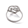 Non-Tarnish 201 Stainless Steel Heart with Word Love Finger Ring RJEW-J051-38P-3