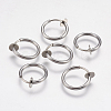 Tarnish Resistant 304 Stainless Steel Retractable Clip-on Hoop Earrings STAS-I097-078P-6