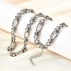 304 Stainless Steel Oval Textured Infinity Link Chain Necklaces for Women Men NJEW-K249-20A-P-1