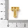 Brass Micro Pave Clear Cubic Zirconia Charms ZIRC-C009-01G-T-3